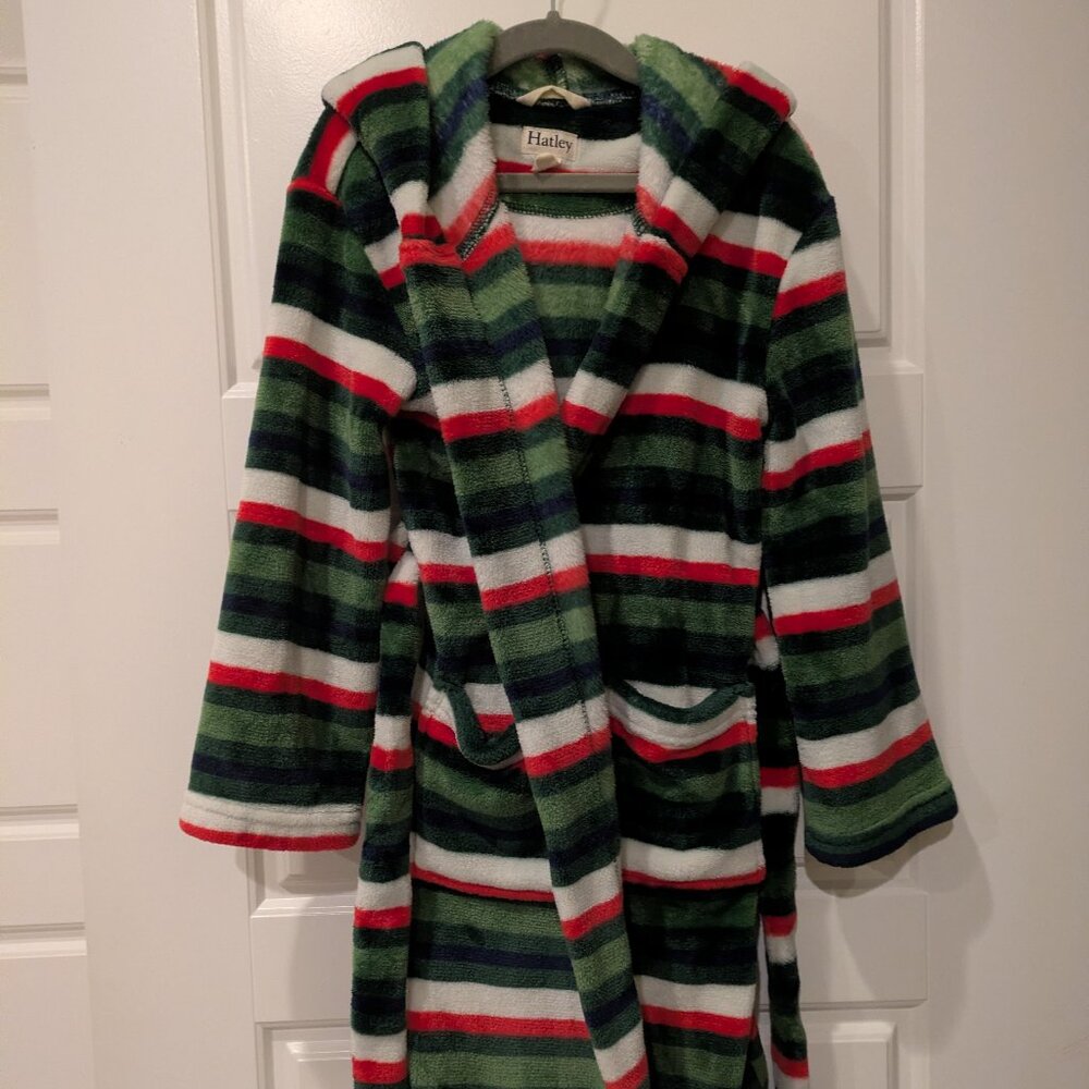 Hatley Candy Striped Fleece Holiday Robe Boys Girls